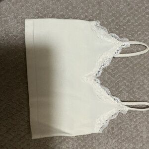 Target White Lace Trim Crop Top
